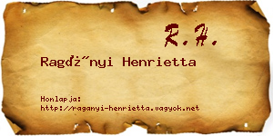 Ragányi Henrietta névjegykártya